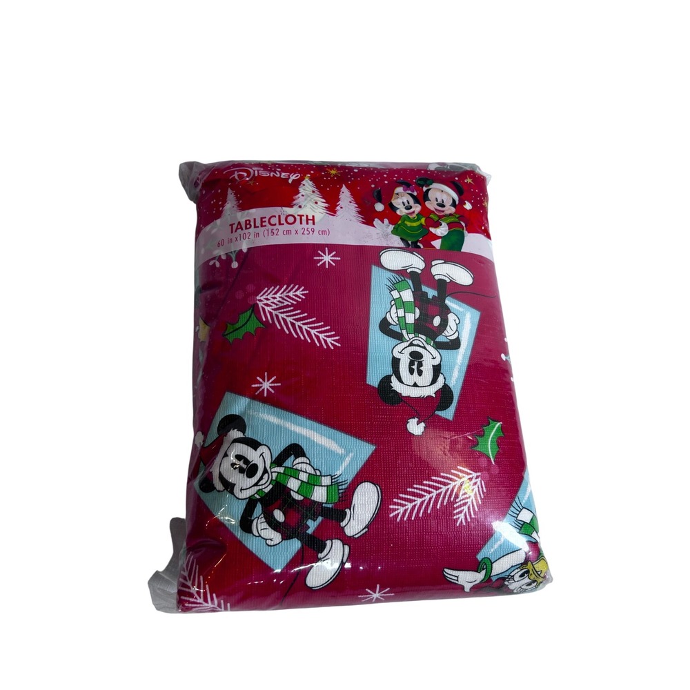 Disney Tablecloth 60x102 Red Mickey Minnie Christmas Holiday Rectangular Home